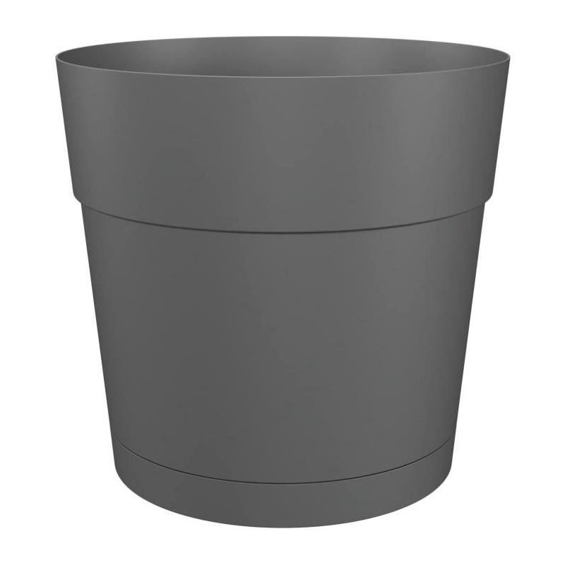 Pot de fleurs rond Capri Large - Réservoir d'eau - Ø 40 cm - Anthracite