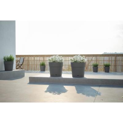 Pot de fleurs rond Capri Large - Réservoir d'eau - Ø 40 cm - Anthracite