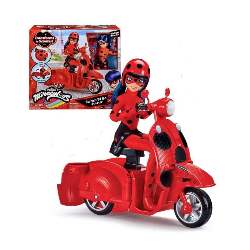 Figurine Scooter Miraculous Switch'n go + poupée articulée Ladybug Lucky Charm - BANDAI 26 cm