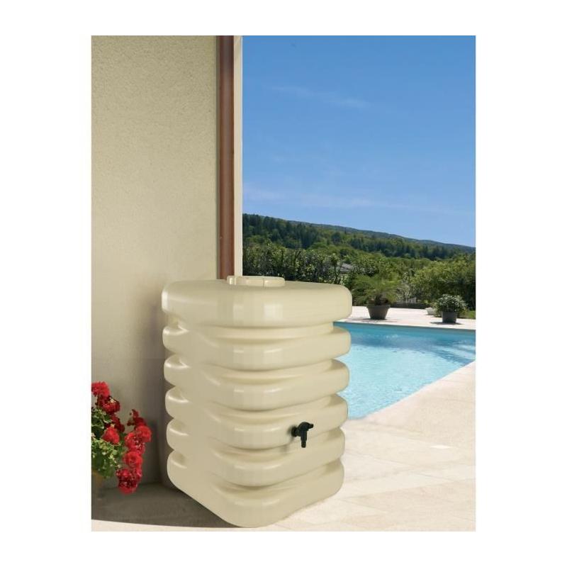Récupérateur d'eau Cubique BELLI 350L Beige - Compact et élégant