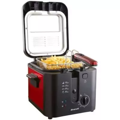 Friteuse électrique BRANDT FRI25R - 2,5L + 1kg - Rouge/Noir