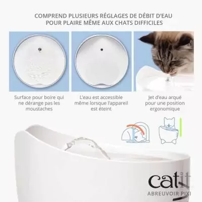 Fontaine à eau automatique pour chat - 2,5 L - Bleu - Idéale pour l'hydratation de votre félin!