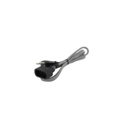 Extension textile noire/blanc 6A - 1,5m-Fiche noire