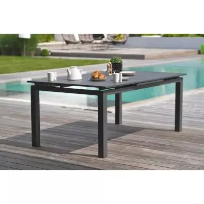Table de jardin extensible anthracite - Aluminium 10 pers. - MIAMI Table de jardin extensible anthracite - Aluminium 10 pers. - MIAMI