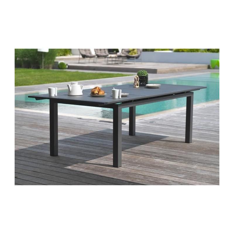 Table de jardin extensible anthracite - Aluminium 10 pers. - MIAMI