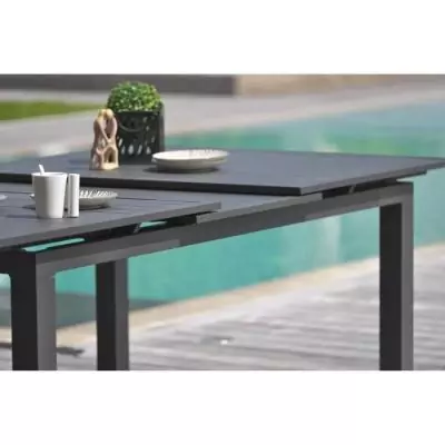 Table de jardin extensible anthracite - Aluminium 10 pers. - MIAMI Table de jardin extensible anthracite - Aluminium 10 pers. - MIAMI