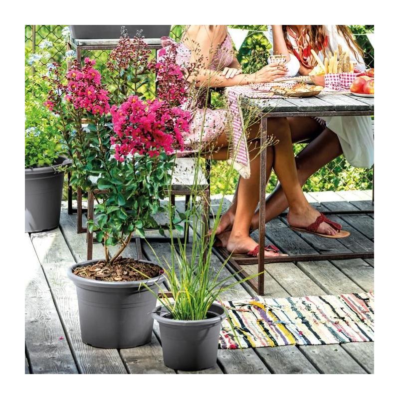 Pot de fleurs DEROMA rond anthracite 50cm - Gris moderne