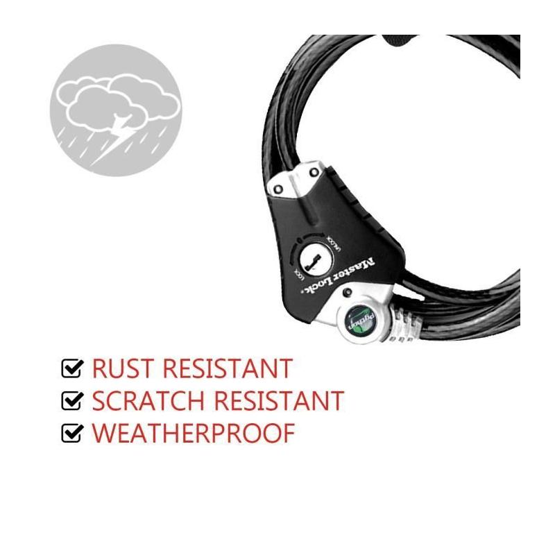 Antivol MASTER LOCK Câble ajustable 30cm-1,8m
