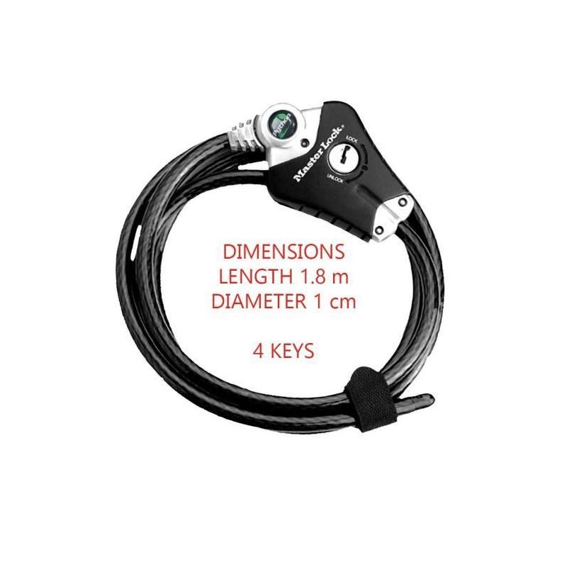Antivol MASTER LOCK Câble ajustable 30cm-1,8m