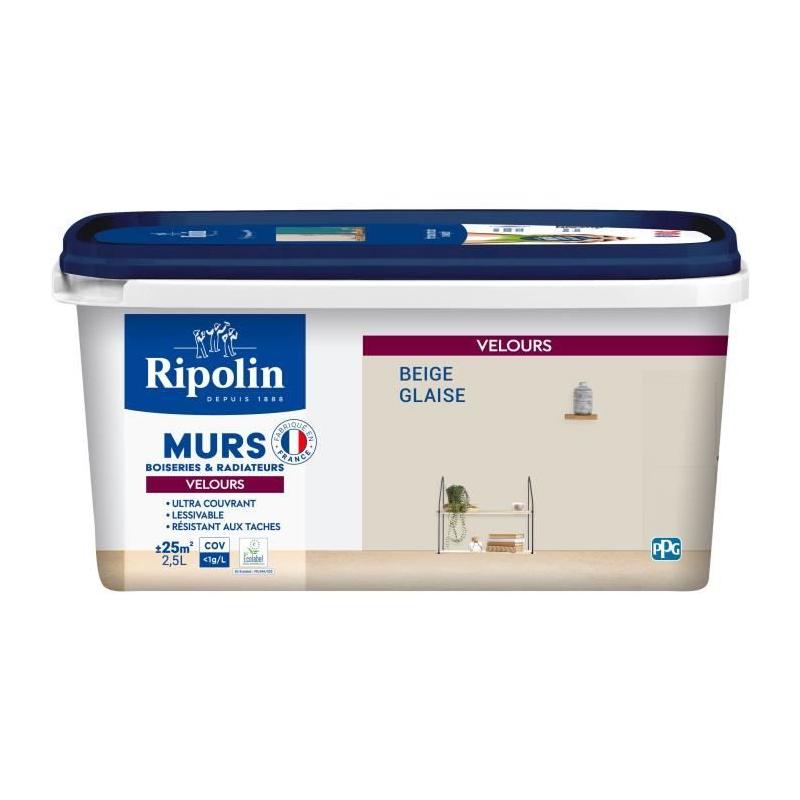 Peinture Velours RIPOLIN 441606 Beige glaise 2,5L - Déco Murs, Boiseries & Radiateurs