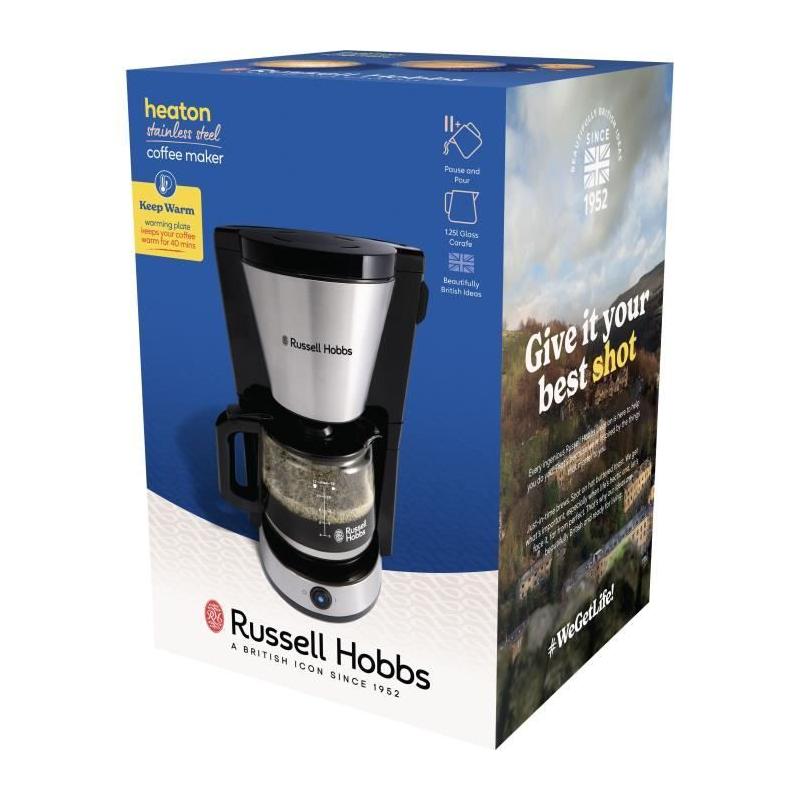 Cafetière Russell Hobbs Heaton 1,25 L Noir/Inox - Design Moderne