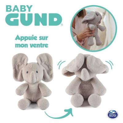 Cache-cache Flappy l'Éléphant Gund - Peluche 32x21x13 cm