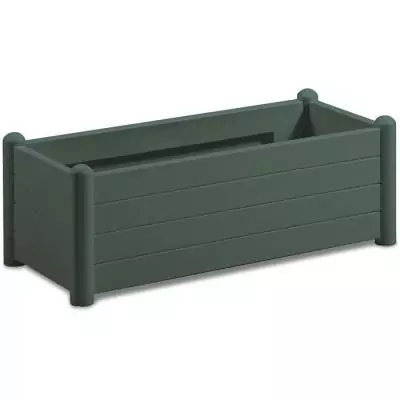 Bac à fleurs rectangulaire 100x43xH35cm - Finition bois - Vert foncé