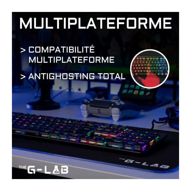 Clavier Gamer Ultra Low Profile - KEYZ PLATINIUM Mécanique (Switch Rouge)