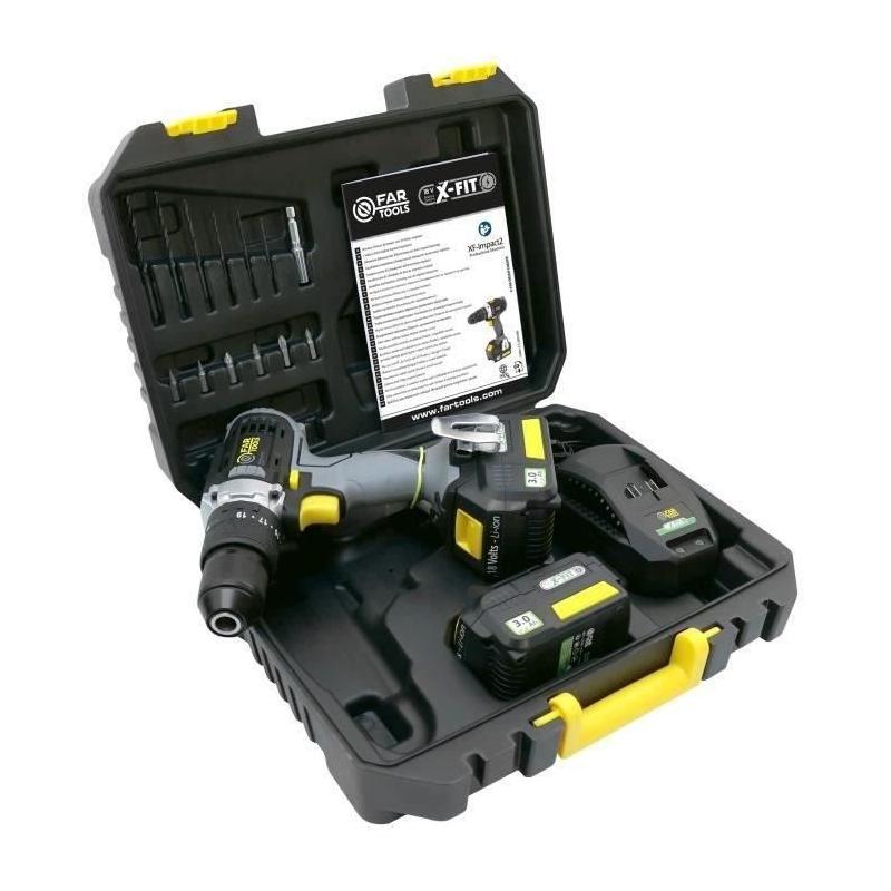 PACK X-FIT « GROS OEUVRE » 3 machines 18V + 2 batteries 18V 3.0Ah