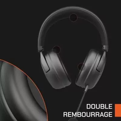 Casque gamer sans fil - NOVA GAMING - Atlas - Micro amovible - LED RGB - Noir