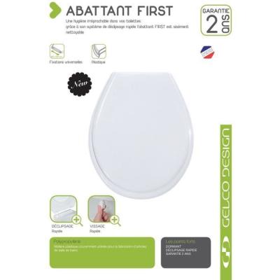 Abattant WC Blanc en Polypropylène - Compact et Pratique