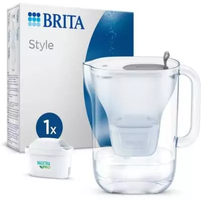 Carafe filtrante BRITA Style grise (2,4L) avec MAXTRA PRO : pureté garantie