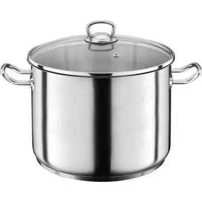 Faitout Marmite Traiteur Inox 17L - Induction Compat. - Compact & Pratique
