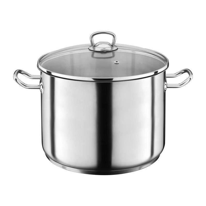 Faitout Marmite Traiteur Inox 17L - Induction Compat. - Compact & Pratique
