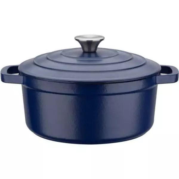 Marmite fonte massive - GSW - BLUE MAGIC - 24 cm - Ronde - Induction - Bleu