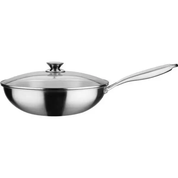 Wok professionnel - GSW - 32 cm - Induction - Acier inoxydable massif
