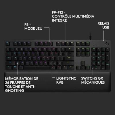 Clavier gamer Logitech G513 - RGB Mécanique - Noir