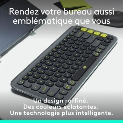 Clavier Logitech Sans Fil Pop Icon Keys AZERTY Graphite