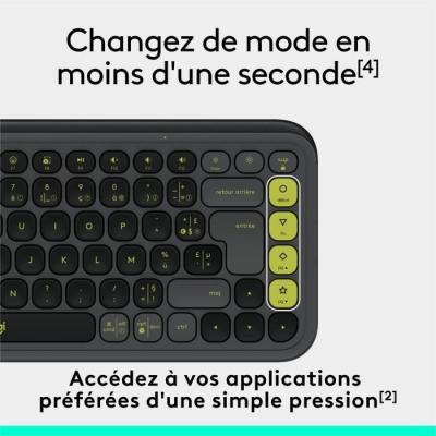 Clavier Logitech Sans Fil Pop Icon Keys AZERTY Graphite