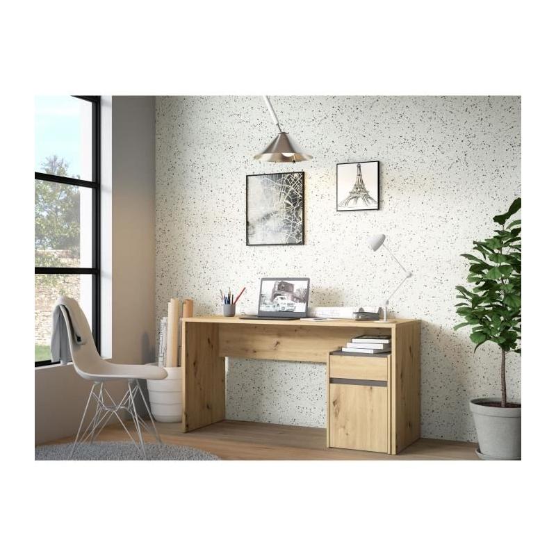 Bureau MODULTRICK Chene/Gris foncé - 140 x 52,7 x 72,5 cm
