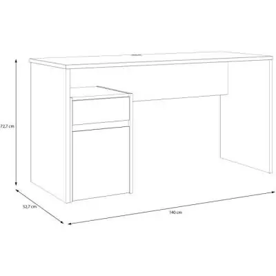 Bureau MODULTRICK Chene/Gris foncé - 140 x 52,7 x 72,5 cm