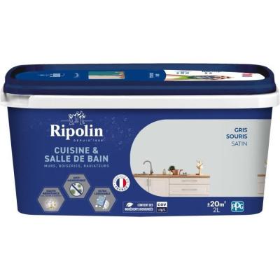 Peinture RIPOLIN 2L - Gris Souris pour murs, boiseries, plafonds et radiateurs