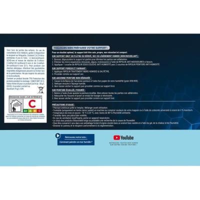 Peinture étanchéité anti-humidité satin blanc 2,5L Ripolin - Protégez votre intérieur efficacement