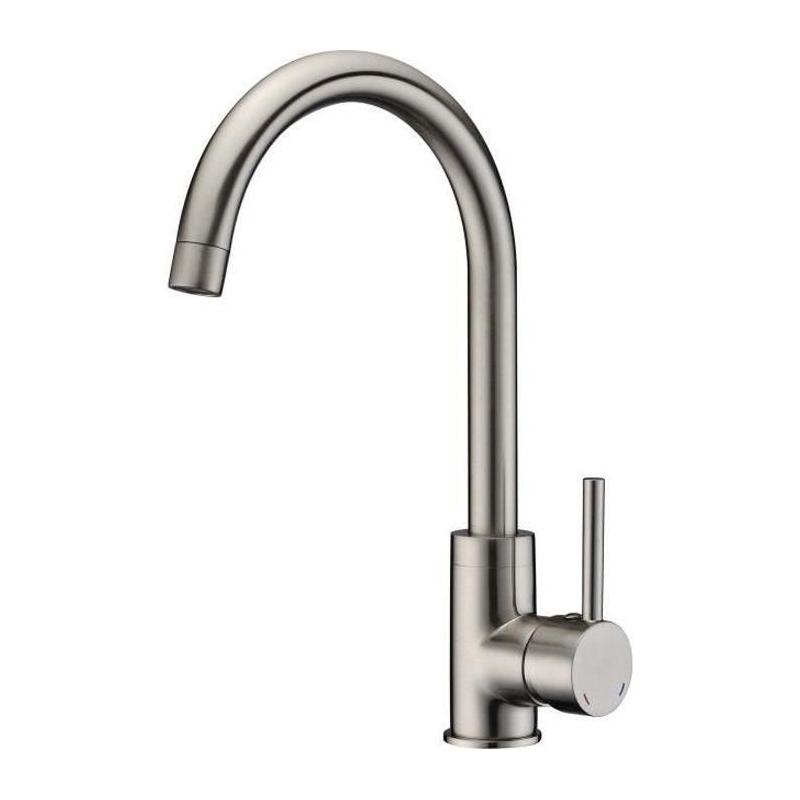 Robinet de cuisine ROUSSEAU Køben - Design Gris inox