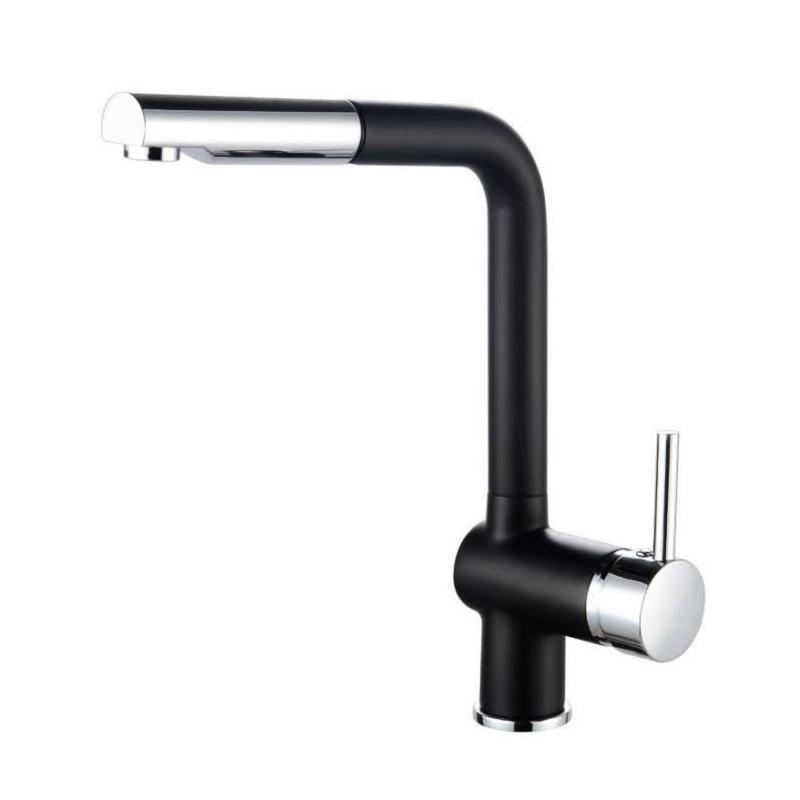 Robinet de cuisine Matsouko - Avec douchette - Gris chromé et noir