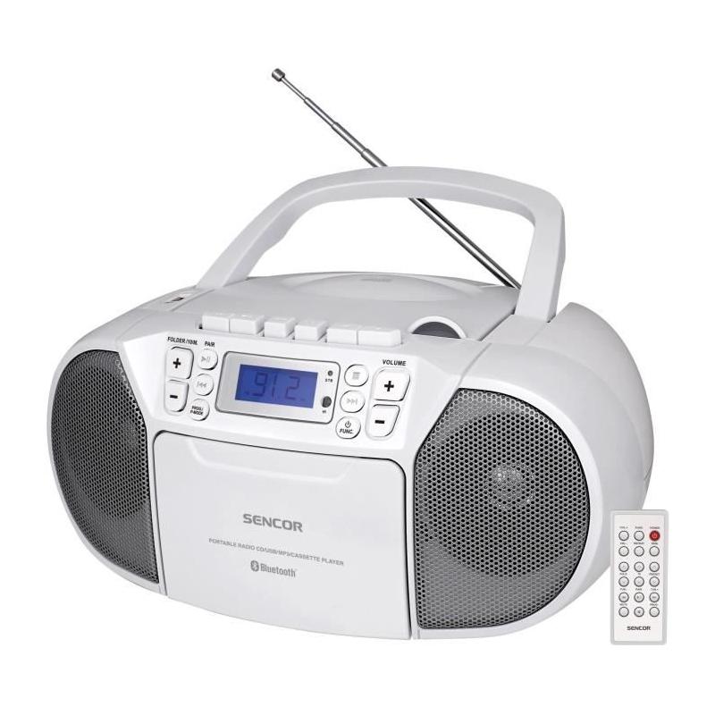 LECTEUR CD / Cassettes SENCOR - SPT 3907 W - Bluetooth Blanc