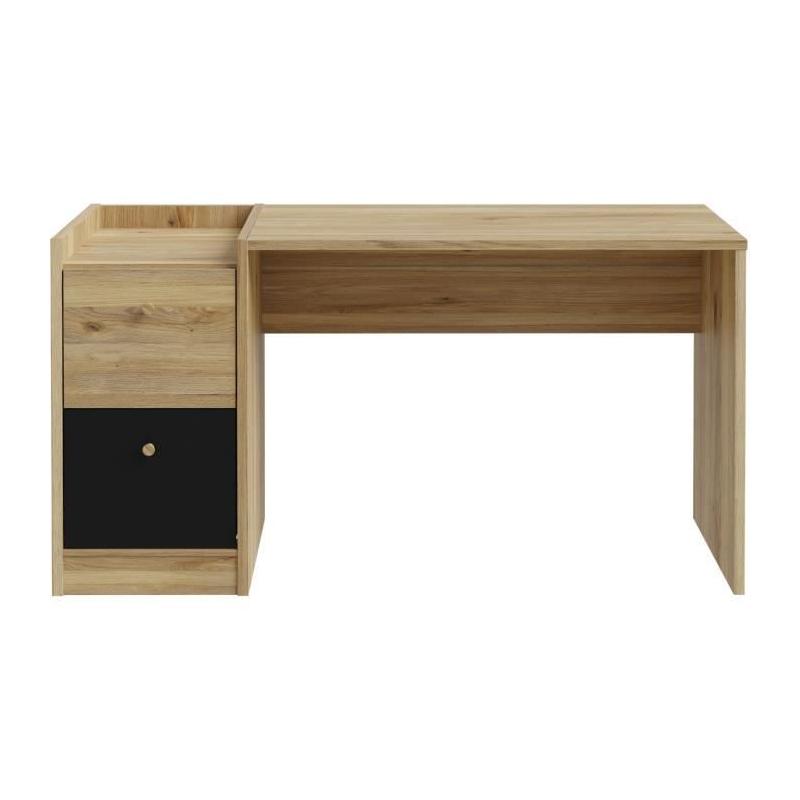 Bureau COXIM Chêne/Noir - Compact et Élégant