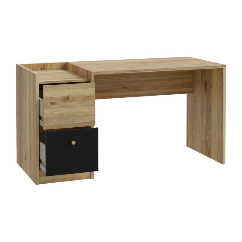 Bureau COXIM Chêne/Noir - Compact et Élégant