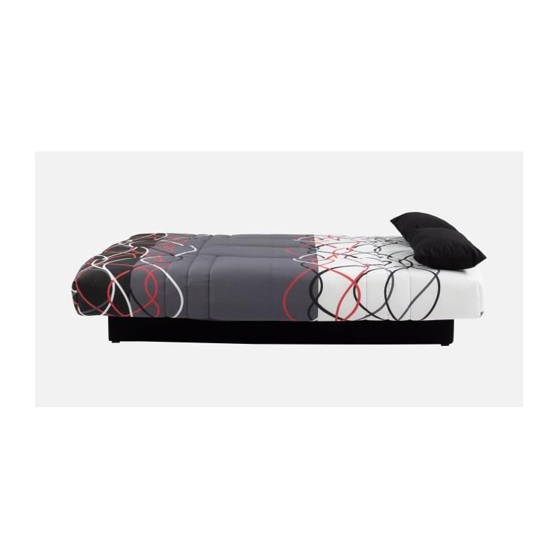 Banquette clic-clac 3 places en coton rouge / noir - DREAM