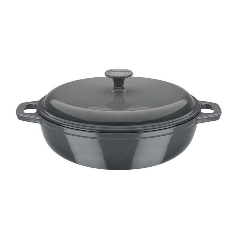 Cocotte fonte massive GSW 30 cm - Induction - Gris