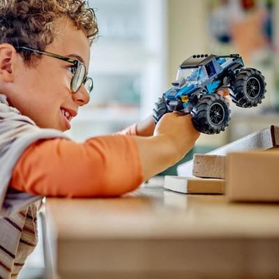 LEGO 60402 City Le Monster Truck Bleu - Jouet Camion Tout-Terrain Fun!