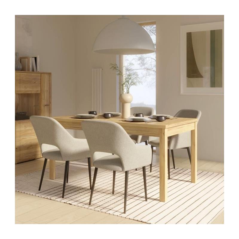 Table à manger extensible synchronisée - COMO Chene - 160/207 x 90 x 76,6 cm
