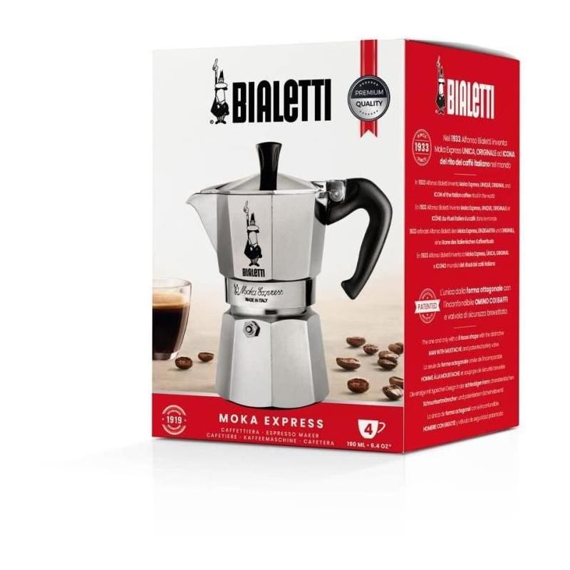 Cafetière Italienne BIALETTI - Moka Express Aluminium - 4 Tasses