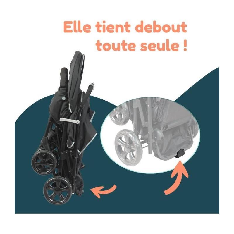 Poussette double jumeaux BAMBISOL: Combiné Poussette + Siège Auto I-size