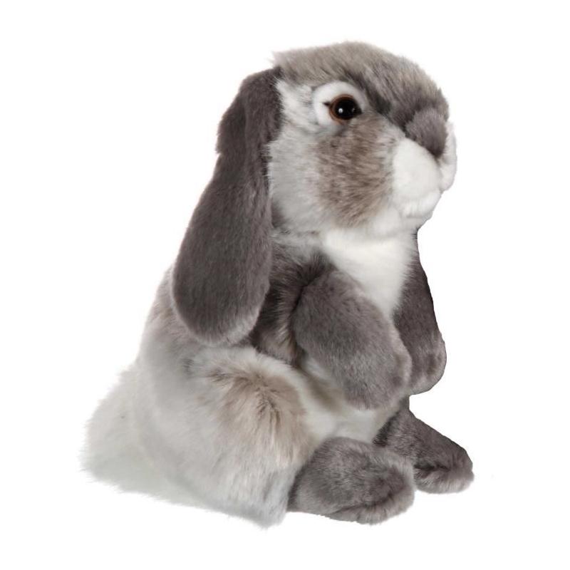 Peluche Lapin Bélier Gris 18 cm - Jouet Gipsy