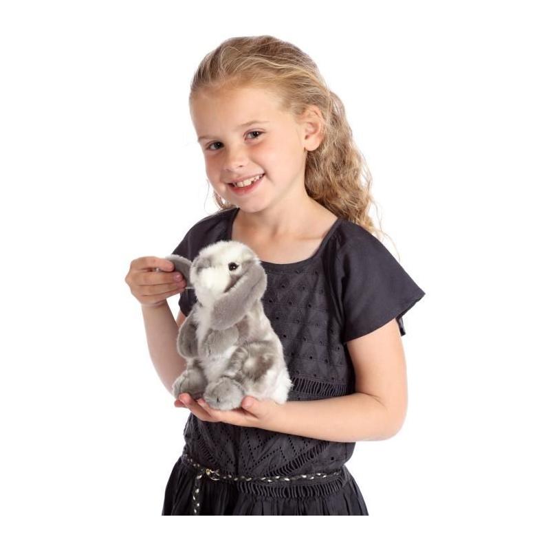 Peluche Lapin Bélier Gris 18 cm - Jouet Gipsy