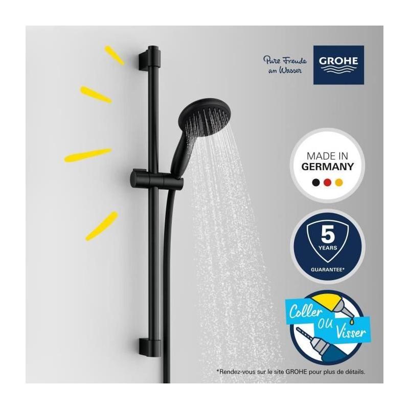 Ensemble de douche GROHE Vitalio Start 110 - Noir et économie d'eau