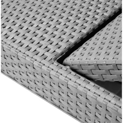 Bain de soleil en résine imitation rotin tressé - Gris - Allibert by KETER Bain de soleil en résine imitation rotin tressé - Gris - Allibert by KETER