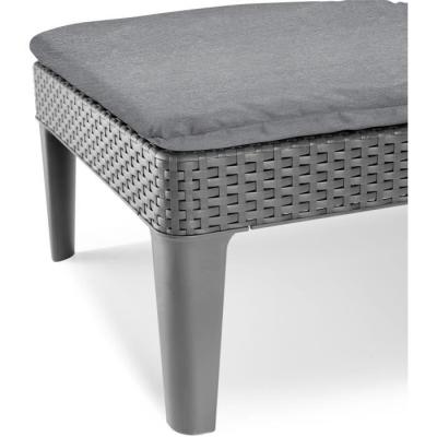 Bain de soleil en résine imitation rotin tressé - Gris - Allibert by KETER