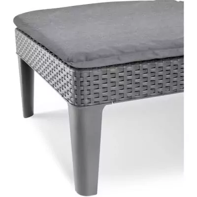 Bain de soleil en résine imitation rotin tressé - Gris - Allibert by KETER Bain de soleil en résine imitation rotin tressé - Gris - Allibert by KETER